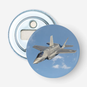 F-35 Lightning II Panther Jet Fighter in Sky Bottle Opener