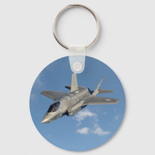 F-35 Lightning II Panther Jet Fighter in Sky Keychain