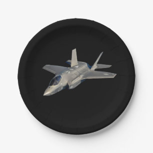 F-35 Lightning II Panther Jet Fighter Paper Plate