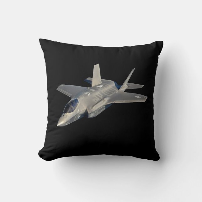 F-35 Lightning II Panther Jet Fighter Throw Pillow (Front)