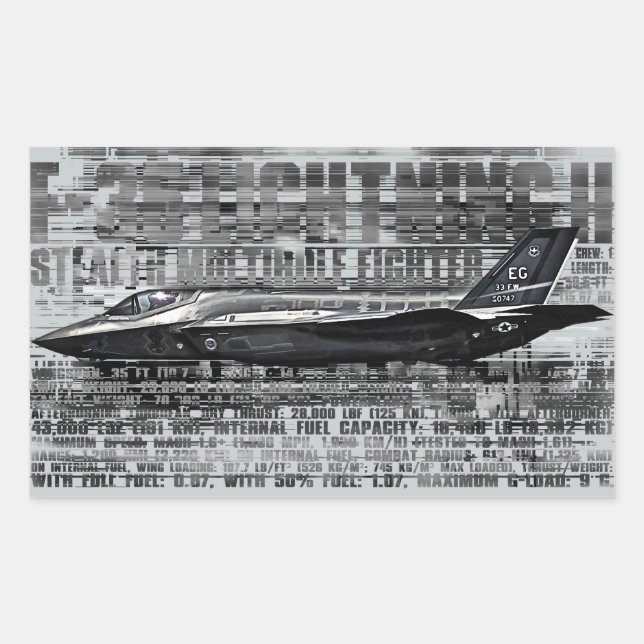 F-35 Lightning II Rectangle Stickers (Front)