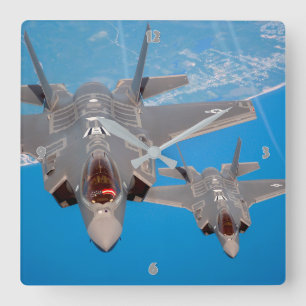 F-35A LIGHTNING II SQUARE WALL CLOCK