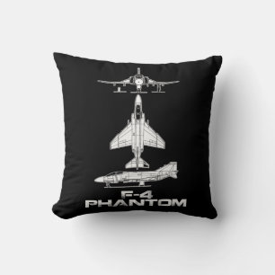 F-4 Phantom Fighter Jet Airplane Pilot Military Ai Throw Pillow