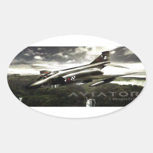 F-4 Phantom Fighter Jet Oval Sticker
