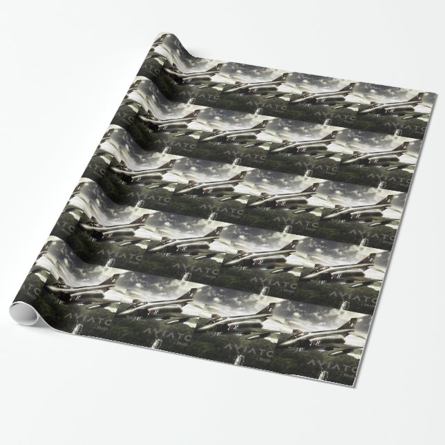 F-4 Phantom Fighter Jet Wrapping Paper (Unrolled)