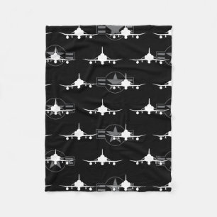 F-4 Phantom II Military Fighter Jet Airplane Fleece Blanket
