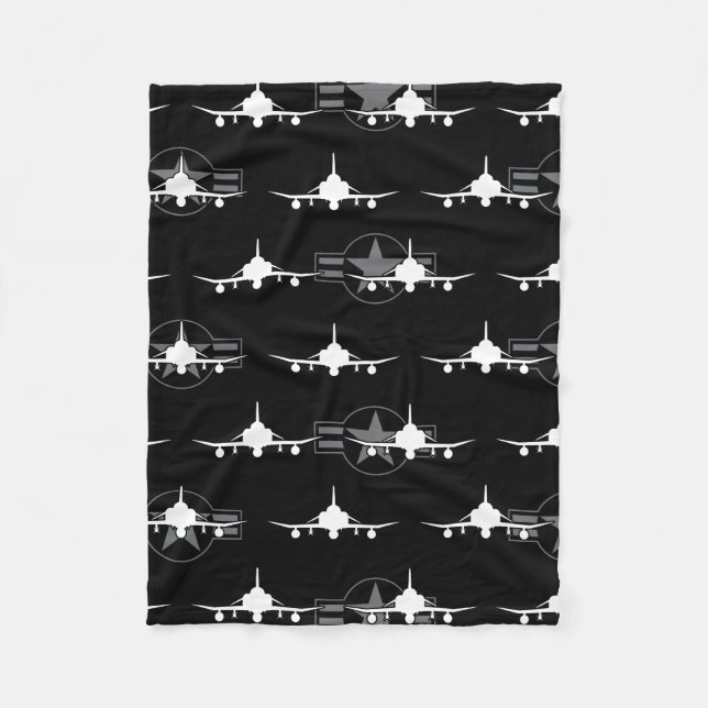 F-4 Phantom II Military Fighter Jet Airplane Fleece Blanket (Front)