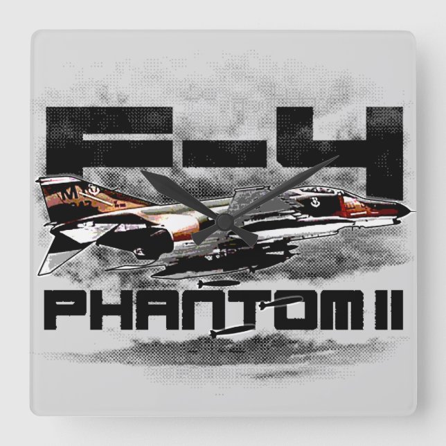 F-4 Phantom II Square Wall Clock (Front)