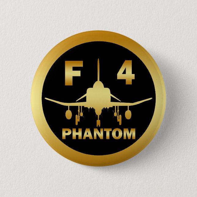 F-4 PHANTOM JET 2 INCH ROUND BUTTON (Front)