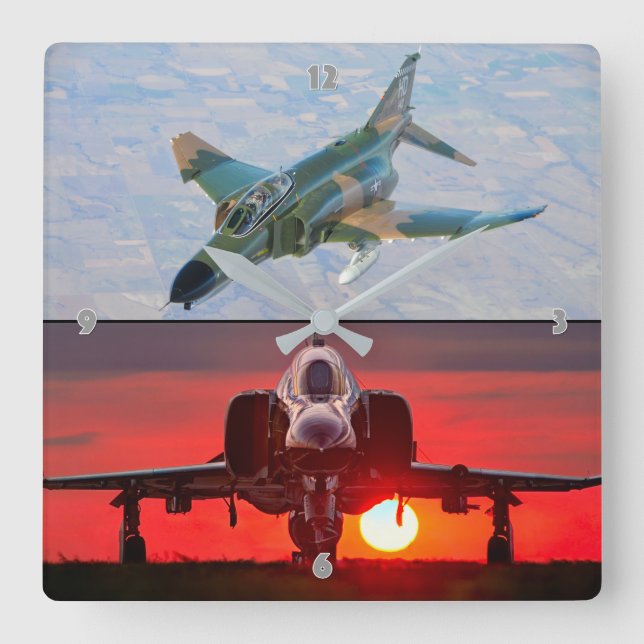F-4 PHANTOM SQUARE WALL CLOCK (Front)