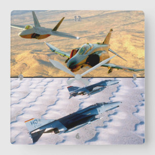 F-4 PHANTOM SQUARE WALL CLOCK