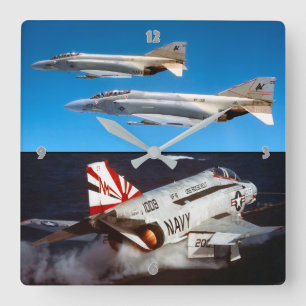 F-4 PHANTOM SQUARE WALL CLOCK
