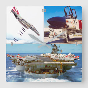 F-4 PHANTOM SQUARE WALL CLOCK