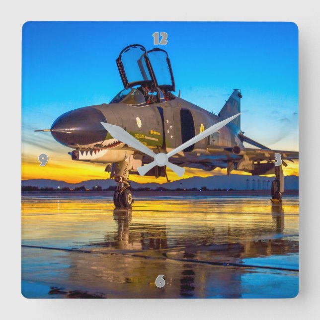 F-4 PHANTOM SQUARE WALL CLOCK (Front)