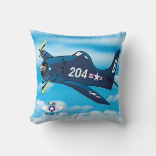 F-8F bearcat cartoon plane Throw Pillow