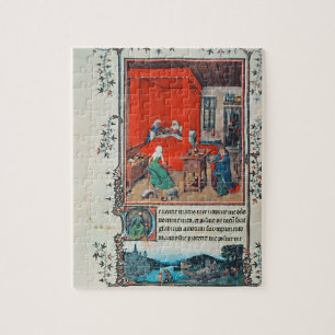 f.93v The Birth of John the Baptist and the Baptis Jigsaw Puzzle