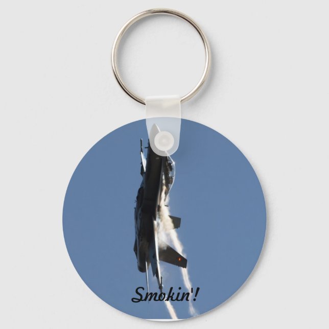 F/A-18 Fighter Jet Plane Air Show Stunt Keychain (Front)