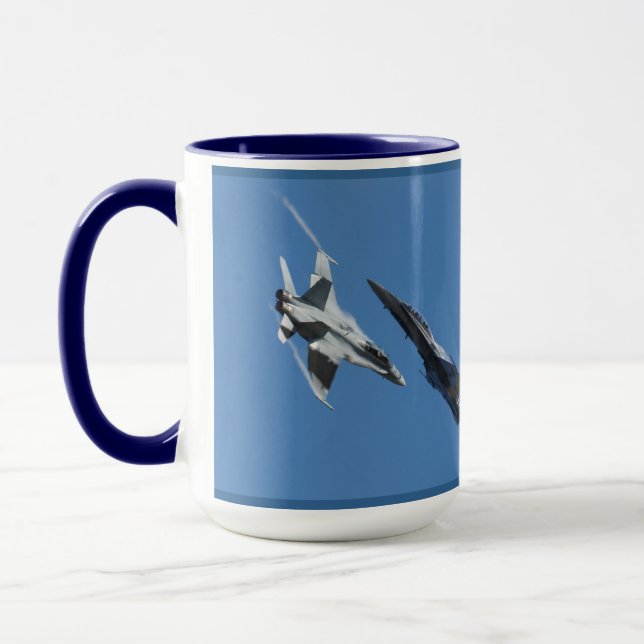F/A-18 Fighter Jet Plane Air Show Stunt Mug (Left)
