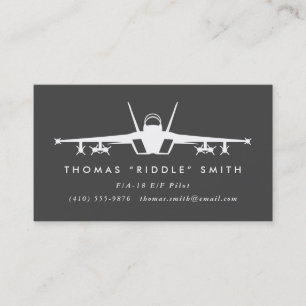 F/A-18 Fighter Pilot with matching pattern Business Card