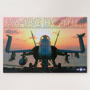 F/A-18C HORNET SUNSET (20x30 INCH) Jigsaw Puzzle