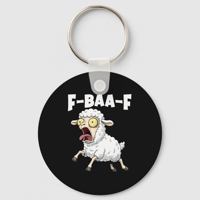 F-baa-f Meme – Funny Screaming Meme Graphic  Keychain (Front)