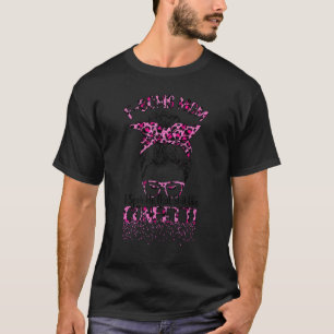 F Bomb Mom Sarcastic Mother's Day Messy Bun Leopar T-Shirt