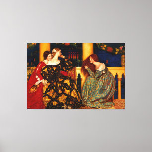 F. C. COWPER Venetian Ladies Listening to Serenade Canvas Print