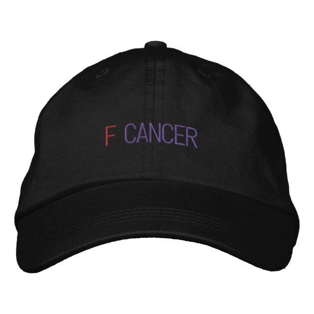 F CANCER EMBROIDERED BASEBALL HAT (Front)