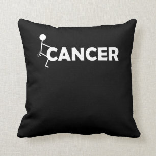 F Cancer Funny Stick figure Screw Hump It Throw Pillow