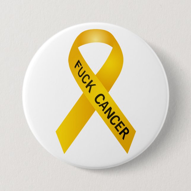 F Cancer Ribbon 3 Inch Round Button (Front)