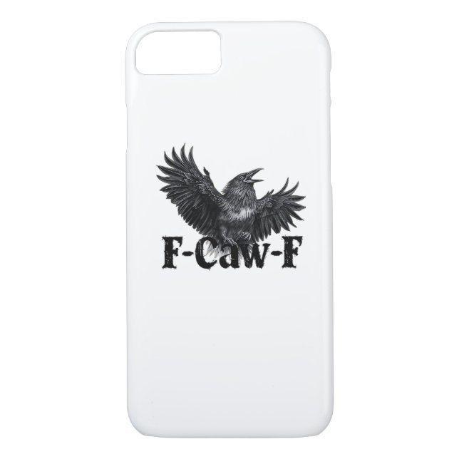 F-Caw-F Angry Raven Art Print Gothic Crow Illustra Case-Mate iPhone Case (Back)