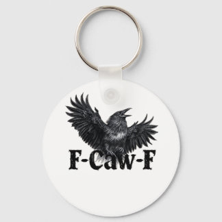 F-Caw-F Angry Raven Art Print Gothic Crow Illustra Keychain