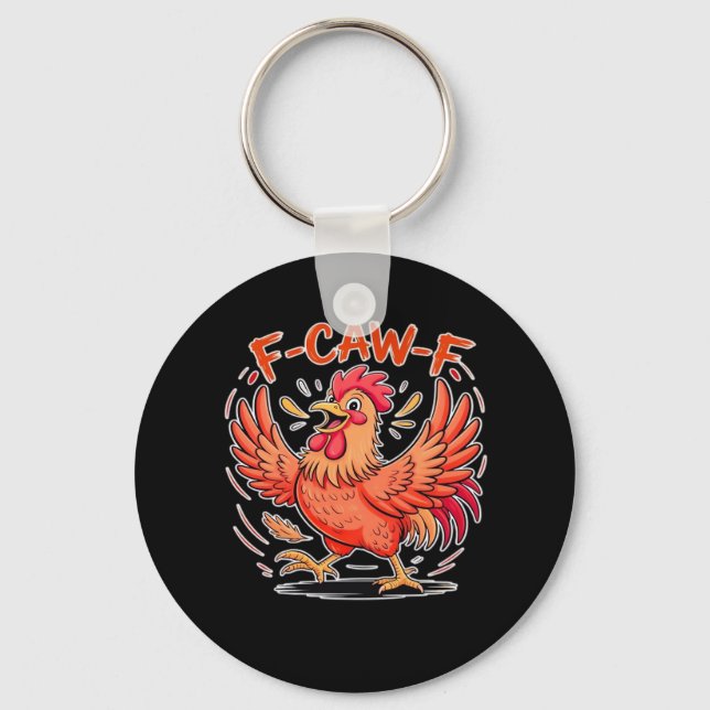 F-Caw-F Attitude Classic Retro Style Keychain (Front)