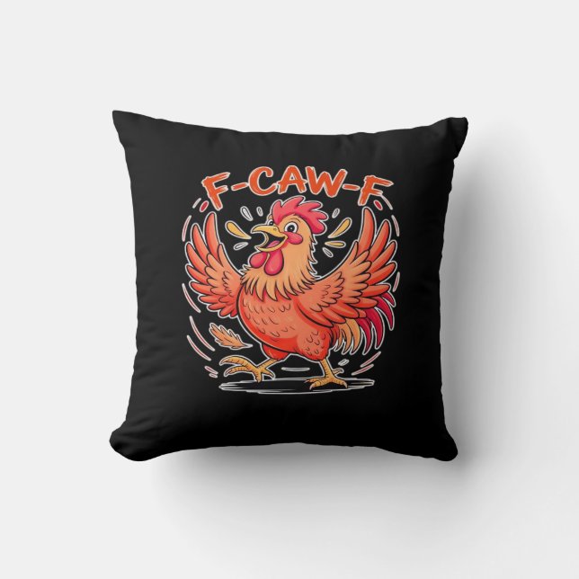 F-Caw-F Attitude Classic Retro Style Throw Pillow (Front)