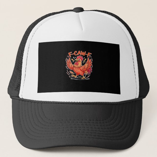 F-Caw-F Attitude Classic Retro Style Trucker Hat (Front)