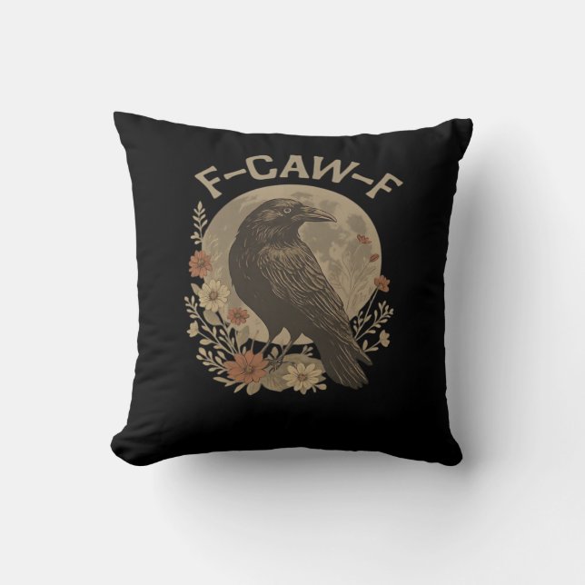 F-Caw-F Basic Design Throw Pillow (Front)