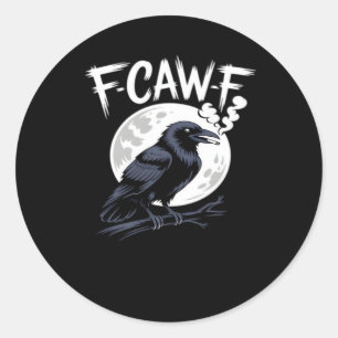 F-Caw-F Bird Classic Vintage Art Classic Round Sticker