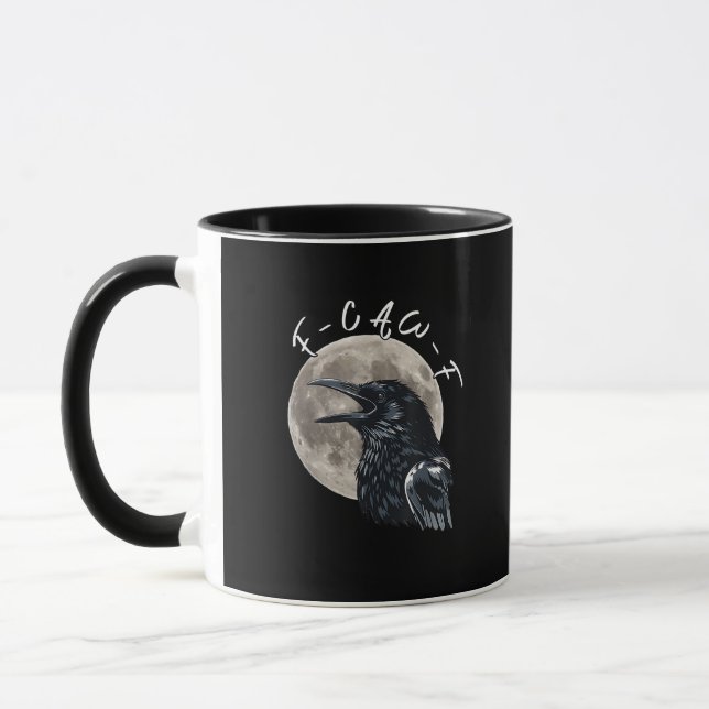 F-Caw-F Bird Crow Minimal Clean Mug (Left)