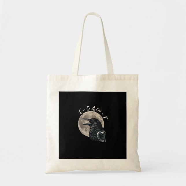 F-Caw-F Bird Crow Minimal Clean Tote Bag (Front)