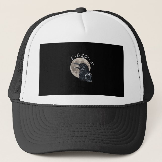 F-Caw-F Bird Crow Minimal Clean Trucker Hat (Front)