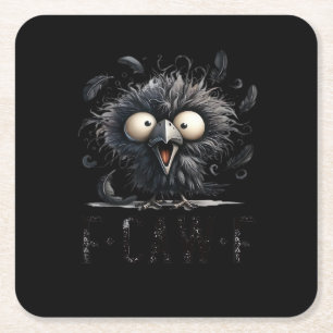 F-Caw-F Bird Funny Trendy Unique Square Paper Coaster