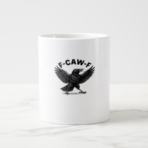 F-Caw-F Bird Lover’s Humorous Pun Stickers Essenti Large Coffee Mug
