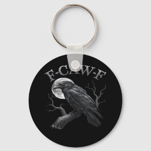 F-Caw-F Bird Moon Gothic Classic Cool Design Keychain