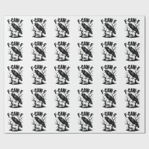 F-Caw-F Black Crow Black Bird Funny Wrapping Paper