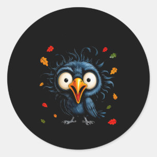 F-caw-f Black Crow Pun Funny Bird Cawing Nge Hallo Classic Round Sticker