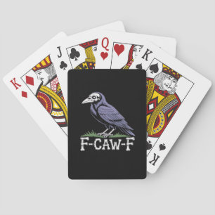 F-Caw-F Bone Text Skull Raven - Gothic Macabre Hum Playing Cards
