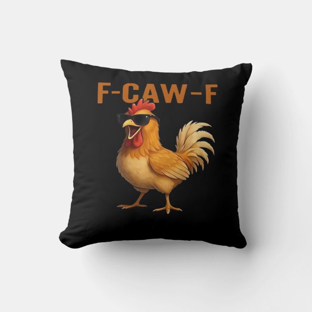 F-Caw-F Chicken Classic Aesthetic Design Throw Pillow (Front)