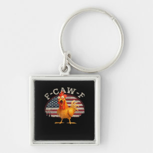 F-Caw-F Chicken Classic Minimal Clean Keychain