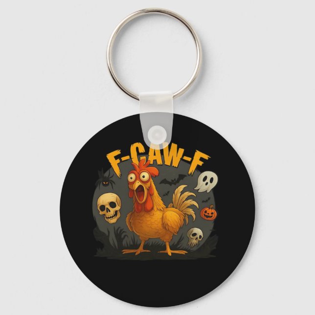 F-Caw-F Chicken Classic Minimal Clean Keychain (Front)