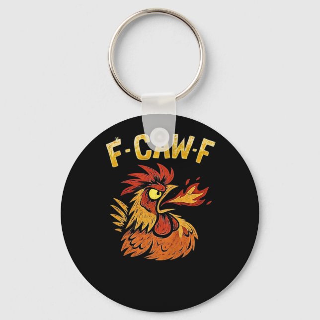 F-Caw-F-Chicken Classic Minimal Clean Keychain (Front)